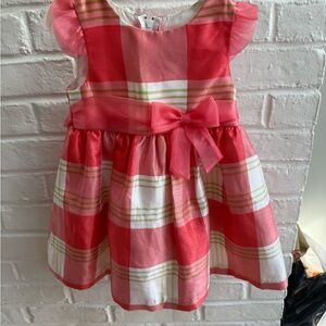 Rare Editions Red and White Plaid Dress with Bow